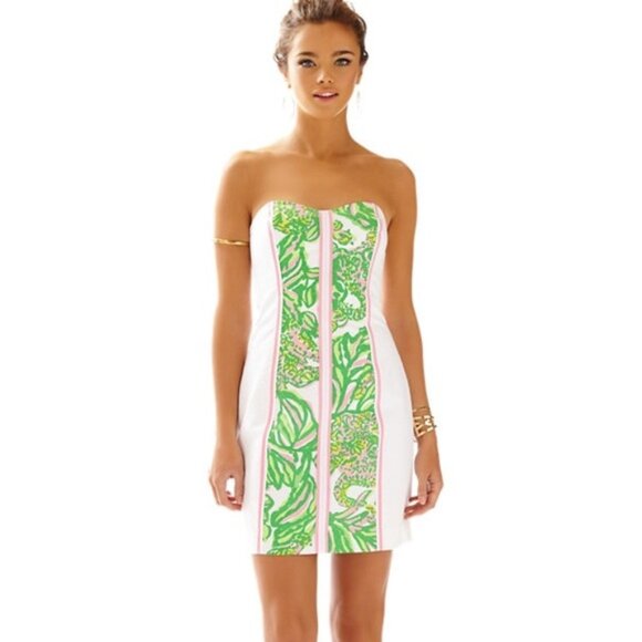 Lilly Pulitzer Angela Strapless Dress, Size 2, EUC - Picture 1 of 8